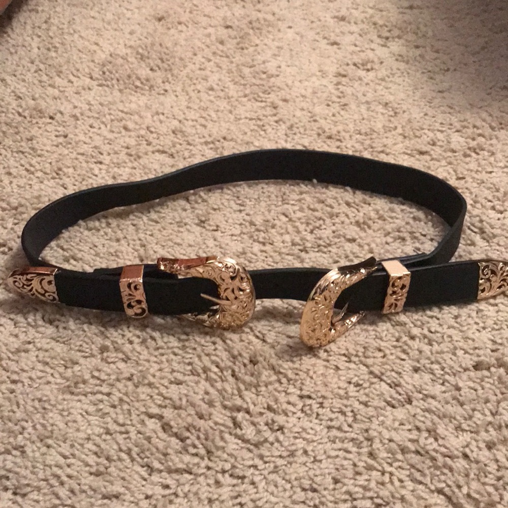 Gold and black western belt